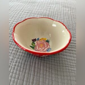 The Pioneer Woman Red & Turquoise Floral Bowl
